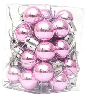 SEWACC 24 StüCk Mini Weihnachtskugeln 2Cm Rosa Kunststoff Christbaumkugeln HäNgeschmuck FüR Weihnachtsbaum Festliche Deko Zuhause BüRo