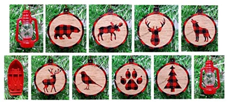 Jagd Ornamente Camping Ornamente Outdoor Natur Ornament Set von 11 Camping Weihnachtsschmuck