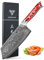 SANMUZUO Nakiri Messer 19 cm Profi Küchenmesser Damastmesser, Xuan Serie, VG10 Damaskus Stahl Küchenmesser mit Harz Griff(Sonnenuntergang Rot)