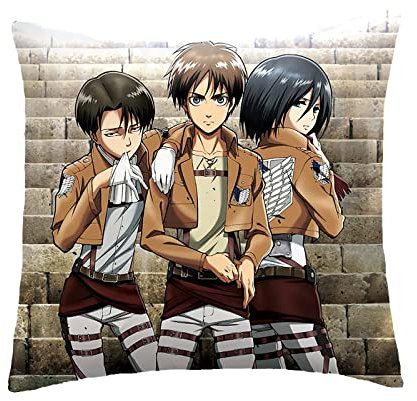 Elbenwald Attack on Titan Kissen mit Group Motiv für Herren Damen Unisex 40 x 40 cm Mehrfarbig