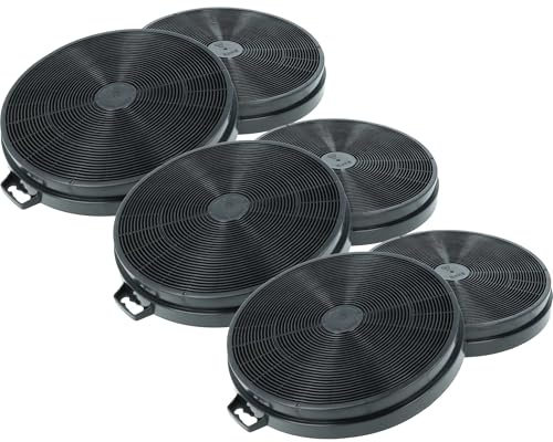vhbw 6x Aktivkohlefilter kompatibel mit Pitsos 2MEB 90 S, 2MEB 90 S/ 01 Dunstabzugshaube - 20,2 cm