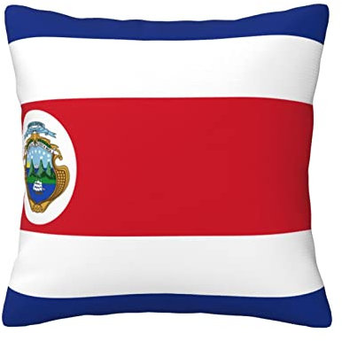 ASEELO Costa Rica Flagge Kissenbezüge, dekorative Kissenbezüge Fall Costa Rica Flagge Quadratische Kissenbezüge für Sofa Couch Bett Stuhl Auto