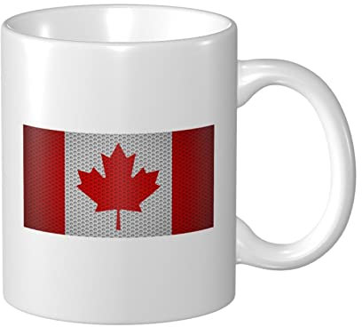 YINGD Kaffeetassen Flagge von Kanada Pantone Persönlichkeit Tasse Weiß Keramik Tasse Teebecher für Zuhause Büro Reisebecher
