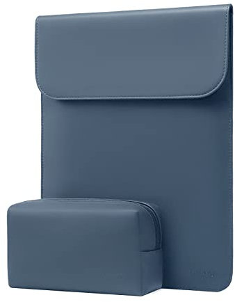 MOSISO Protective Laptop Case 13 inch, 13 inch Laptop Sleeve Compatible with MacBook Air M4 M3 M2 M1 2025-2018/Pro 13 M2 M1 2025-2016,Surface Pro, Faux Suede Leather Case with Small Bag, Peacock Blue