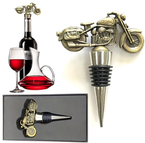 Vulevirtue Tappo per Bottiglia, Tappo per Bottiglia di Vino per Moto, Tappo per Vino,Tappo da Vino in Acciaio Inox,Regali di Vino per Uomo Donna,per Collezione di Vino, per Bottiglie di Vino Aperto