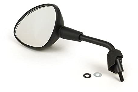 MOTO NOSTRA Spiegel Shorty links schwarz matt rund kompatibel für Vespa GTS HPE 125-300, Sprint 50-150, Primavera 50-150