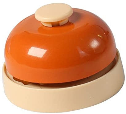 Luqeeg Dog Call Dinner, Metal Dog Training Called Dinner Bell, Service Bell Dinner Desk Bell Front Desk Bell Pet Call Toys for Dog Puppy Cat Communication Device for Hotel Restaurant (Orange)