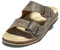 JOMIX Sandales Homme Cuir Tongs Hommes Chaussures d'été Réglable Confortables pour Mer Piscine Plage (Marron, 46)