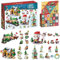 Adventskalender 2023, 24 Weihnachtsbaum Klemmbausteine Set, 24 Weihnachten Bausatz, Weihnachtskalender Kinder, Bausteine Kompatibel mit Lego