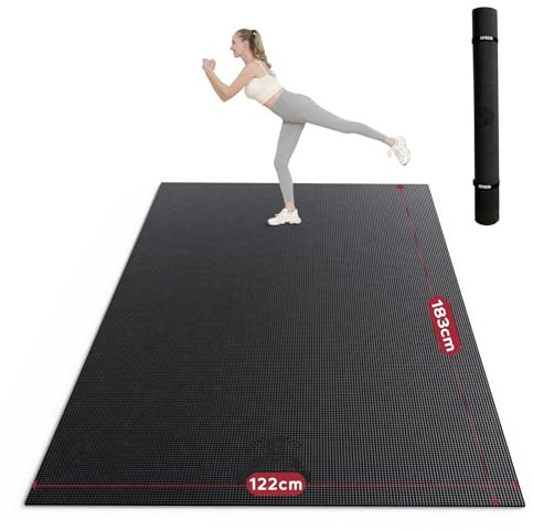 HAPBEAR Large Yoga Mat-6'×4'(183×122cm), Non-Slip, Ultra Durable, 0.31''(8mm) Thick Workout Mats for Home Gym, Large Exercise Mat for Fitness, Yoga, Pilates, Stretching, Push-ups, Gymnastics