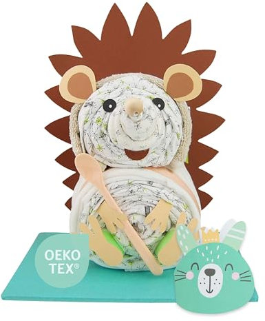 Windeltorte ® Igel [Tierfreunde Aufgepasst] für Jungen und Mädchen - Natur Freunde - Geschenk Baby - Windelgeschenk - Babyparty - Pullerparty - Jetzt Torte kaufen…