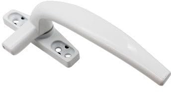 Fenstergriff Fenstergriff aus Aluminiumlegierung mit Schloss, innen flach, offen, innen, offener Vorhang, Holzflügelfenster, Schiebetürgriffe, Hardware Fenstergriffe Abschliessbar ( Color : White , Si