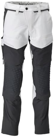 MASCOT Hose mit Knietaschen Weiß/Anthrazitgrau Customized - 22079-605-0689 - Größe 76C52