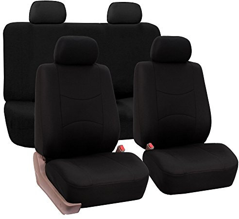 DURAGS Auto Sitzbezüge Sets für FIAT Panda 3 Series (Type 169) 2003-2012, Atmungsaktiv Verschleißfest Autositzbezüge, Kompletter Satz Sitzschoner, Waschbar Innenraum Zubehör,A Black