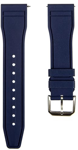 Strapseeker FKM Gummi-Uhrenarmband, kompatibel mit IWC Schaffhausen, 20 mm, 22 mm Schnellverschluss-Uhrenarmband (20 mm, Marineblau)