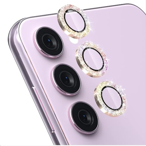 GIOPUEY Kamera Schutzfolie Kompatibel mit Samsung Galaxy A55, Samsung Galaxy A55 Kameraschutz, Bling Pulver Diamant, Glänzend, Elegant, Colorful