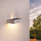 Ledvion - Applique LED Solaire Moderne, 3W, 3000K, IP65, Blanche, 220 Lumens, Avec Détecteur de Mouvement, Énergie Solaire, Économe en Énergie & Résistante aux Intempéries