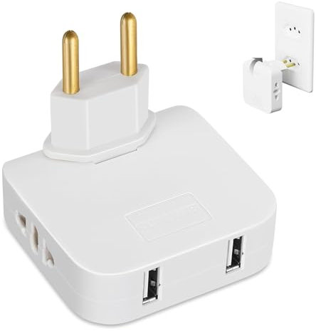 Powice US to EU Adapter,Steckdose mit USB,Mehrfachsteckdose mit USB,Adapter USA Deutschland Stecker,Adapter Steckdose,US Adapter EU,Adapter Amerikanisch Deutsch mit USA-Netzteil Konverte für Geräte