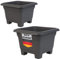 LIVINJA Lot de 2 grands pots de fleurs carrés en plastique - 38 x 38 x 28 cm - Anthracite - De qualité supérieure