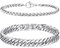 LOCCY Armband Herren, Silber Edelstahl Herrenarmbänder Panzerkette Armband Königskette Armbänder Figaro Armbänder Glieder Link Armkette für Männer Jungs (Set 5 Silber-4/6mm, Zentimeter, 21)