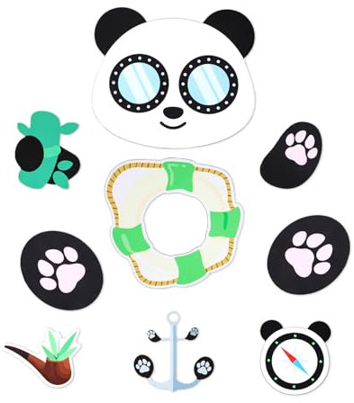 9pcs Cruise Door Magnets, Panda Theme Fridge Magnetic Ship Door Decorations Funny Large Cabin Magnets for Carnival Summer Holiday Refrigerator Decor