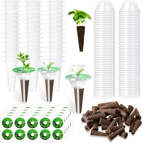 Kit de 120 capsules de semences pour Aerogarden, kit de démarrage de semences pour système de culture hydroponique, kits de jardin avec 30 éponges de croissance de plantes, 30 paniers de culture, 30