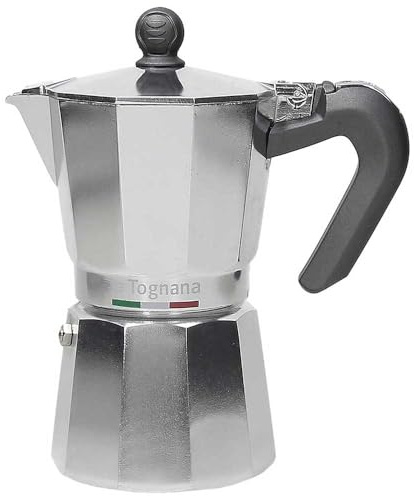 Tognana Authentika, Caffettiera 6 Tazza 0.36 L, alluminio grigio, Made in Italy