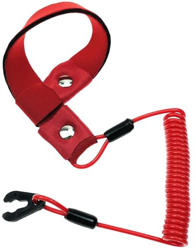 Greluma 1 Pièce Cordon d'arrêt d'urgence pour bateau, cordon d'arrêt d'urgence du moteur compatible avec Jet Ski Yamaha WaveRunner Remplacement pour cordon de sécurité EW2-68348-00-00 avec dragonne