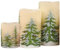 TRIXES 3PC Christmas Tree Flameless Candles - Battery Operated Flickering Candles, Assorted Sizes - 10.5cm, 12.5cm, and 15cm