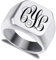 LINEMENG Personalisierte Edelstahl Siegelring benutzerdefinierte Anfangsbuchstaben Monogramm Gravur Worte für Männer Frauen Bester Freund Hochzeit Brief mit Ring Größe Adjusters