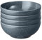Denby - Dark Grey Speckle Set of 4 Cereal Bowls - 820ml Capacity - Dishwasher & Microwave Safe Crockery - Textured Glaze Effect - Ceramic Stoneware Cereal Bowls - Chip & Crack Resistant - L17xW17xH6.5