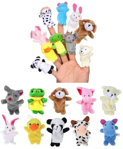 Fingerpuppen, Finger Plüschtier, Klein Tierfiguren Fingerpuppe, Niedliche Tierchen Fingerpuppen, 10 Stück Fingerpuppen Set, Finger Plüschtier Kinder für Ostern Geburtstag Weihnachten Party Geschenke