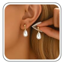Aneneiceera Vintage Teardrop Pearl Dangle Earrings Gold Oval Bead Earring Wedding Pearl Drop Earrings Minimalist Earrings Jewelry for Women