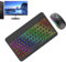 Conjunto de teclado y ratón inalámbricos - Combo teclado y ratón inalámbrico | Kit de teclado y ratón retroiluminados de 7 colores, Teclados de ordenador portátil para la escuela y la oficina