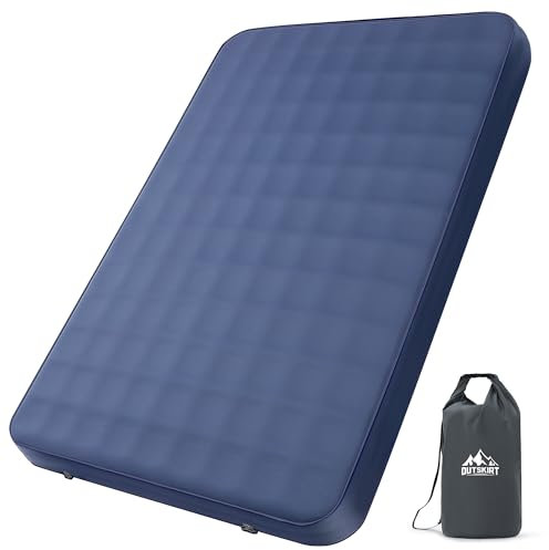 OUTSKIRT Ultralight Camping Sleeping Mat, 4 Thick Inflatable Sleeping Mats with Pump Bag, Camping Mat Self Inflating, 9.5 R-Value Camping Bed for Tent, Car, Truck or Van, 4 Season Camp Mattress