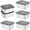 CTDMJ 6pcs Stainless Steel Containers With Lids, 500ml Metal Lunch Box， Stainless Steel Food Containers Leakproof Lunchbox – Bento Box with Spare Seal Oven Freezer Dishwasher Safe
