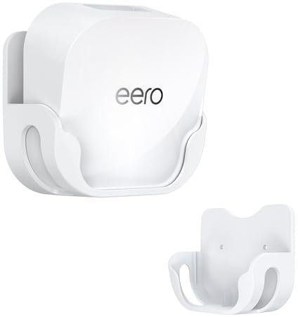 EDUP Wall Mount for eero 7 WiFi Router & Extender, Space-Saving Bracket with Hidden Cable Management, Custom Fit Holder for Amazon eero 7 Dual-Band Mesh System, Easy Installation (White, 1 Pack)