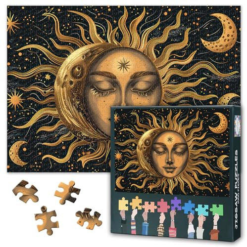 Puzzle für Erwachsene 1000 Teile, Alchemie der himmlischen Harmonie - Vintage astrologische Kunst 1000 Teile Puzzle, schwierig unmöglich, 19,5 x 27,5 Zoll