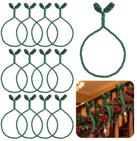 Weihnachtsgirlande, Bänder, flexibel, dekorative Bindebänder für Girlande, Geländer, Heimdekoration, 12 Stück, Grün