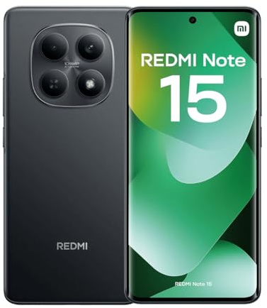 XIAOMI Redmi Note 15 4G Smartphone 6GB+128GB, MediaTek Helio G100-Ultra, 108MP Super-clear Camera, 6.77 120Hz Amoled Display, 6000mAh Battery, Black (2 Years Warranty+No In-box Charger)