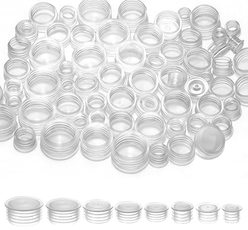 80Pcs Salt and Pepper Stoppers Plugs, Reusable Salt and Pepper Plugs for Bottom, Salt and Pepper Shaker Plugs for Flower Pots,Bottles,Pipes etc, Easy Installation, 9/11/13/15/17/19/21/24 mm