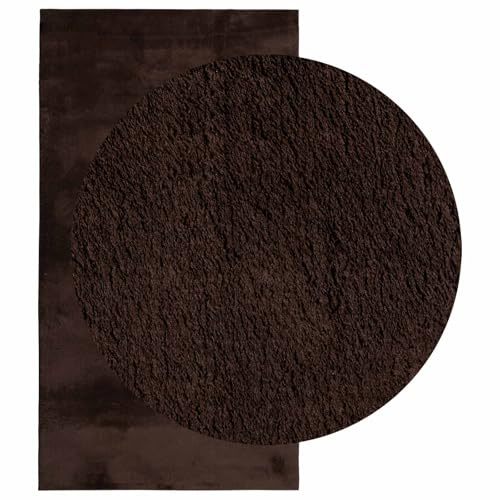 vidaXL Area Rugs Rechteckiger Teppich HUARTE Braun 110 x 60 cm Polyester Modern Langlebig Rutschfest Teppich für Wohnzimmer Schlafzimmer Büro Weich Waschbar Dekorativ Strukturiert Vielseitig