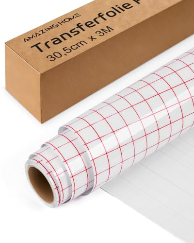 AMAZINGHOME Transferfolie für Plotter, 30,5 cm x 300 cm – Kompatibel mit Cricut, Silhouette Cameo und anderen Schneidplottern. Ideal für Partydekorationen, Becher, Fenster und Aufkleber.