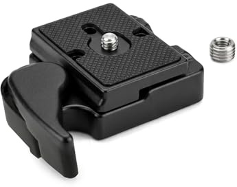 ZEETAIN Tripod Quick Release Plate: Rapid Connect Adapter with 1/4” & 3/8” Screws, Compatible with Manfrotto 200PL-14 RC2 Tripod Heads