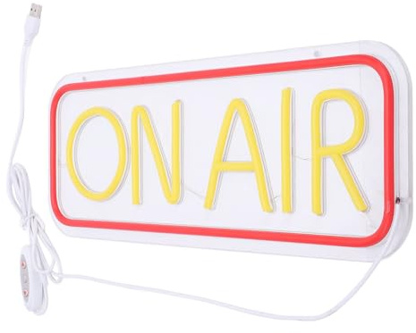Yosoo Health Gear ON AIR Letrero de Neón, Luz LED Alimentada por USB para Transmisión en, Decoración de Sala de Juegos, Luz de Grabación de Estudio, Twitch YouTube TikTok Streamer Decoración de