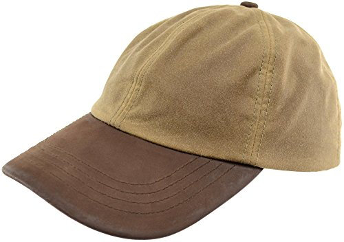 SNUGRUGS Baseballkappe für Herren, gewachst, wasserdicht, mit Lederschirm Hergestellt in Großbritannien Gr. Einheitsgröße, sand