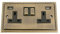 USB Socket 2 Gang - Georgian Period Antique Dark Brass (3100mA)