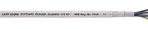 Lapp Cable de control 2 x 0,75 mm², blindado, cable de cobre transparente (ÖLFLEX CLASSIC 110 CY 2 x 0,75)