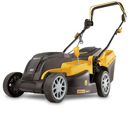 Powerplus Elektrischer Rasenmäher POWXG6251-1600 W und 380 mm Ø, Rasenmäher, Gartengerät, mit Grasaufnahme, Mulchen und Heckauswurf