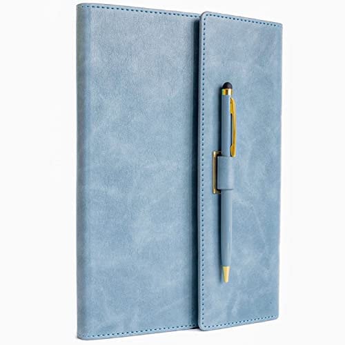 Blue A5 Journals for women & Men | Notebook and pen set | Journal | Notebooks for women | Faux Leather | Notebook and pen gift sets | Leather bound notebook |Premium lined pages